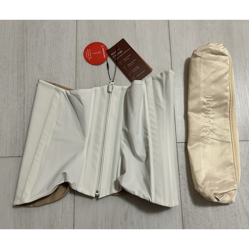 HoneyLove Sculptwear Waist Hero Cincher Super Waist Definition Sz L White w/ Bag